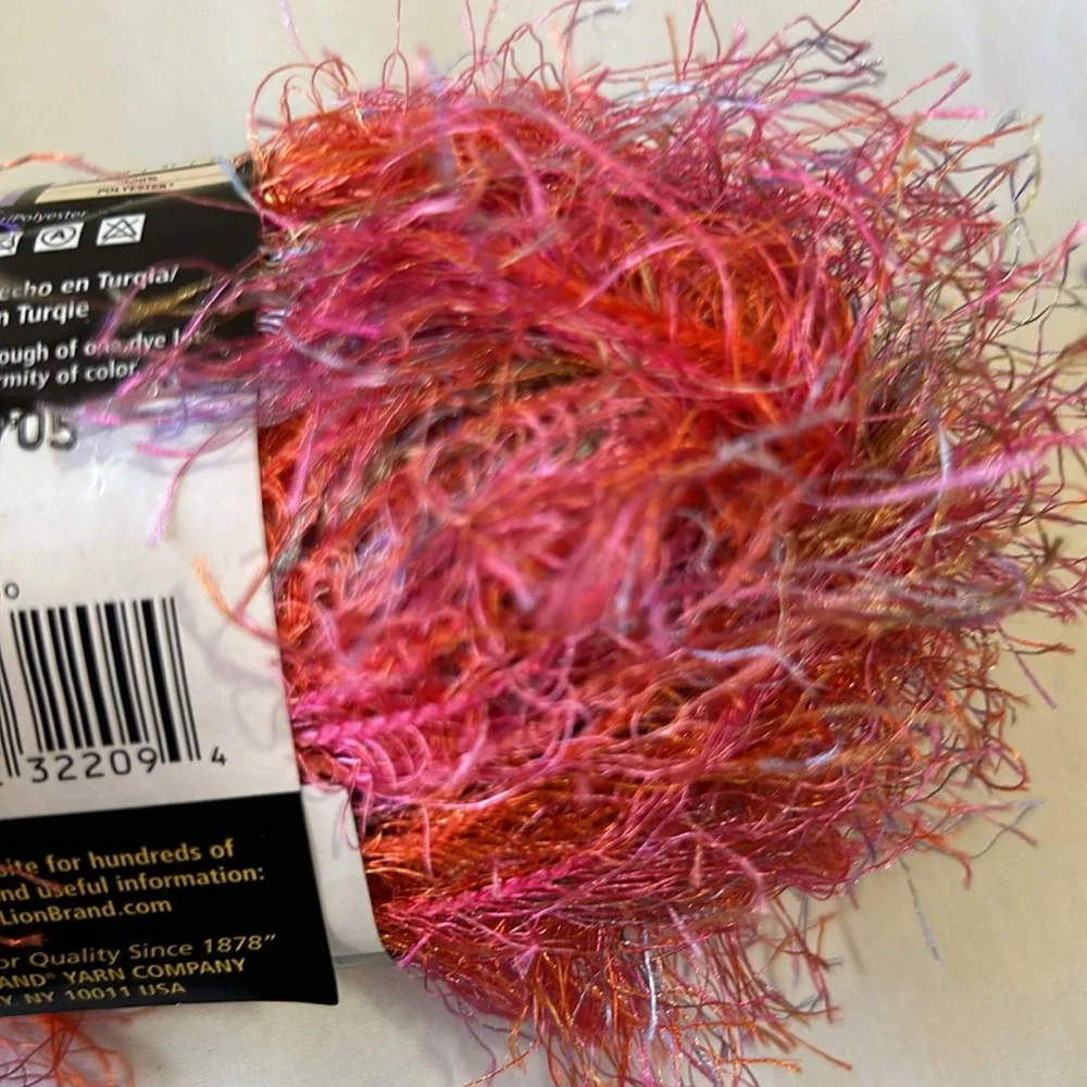 New Lion Brand Fun Fur and Fun Fur Prints Eyelash Yarn-5 Skeins